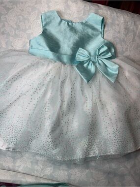 Holiday Editions Aqua and White Bow Tulle Dress - Kids Costumes Theater